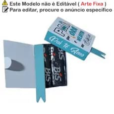 Lembrancinha Dia dos Pais Caixinha Porta Bis  | Presente Criativo e Cristão para o Pai | branco com azul  cod paiBa