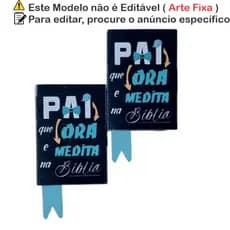 Caixinha Mini Livro para 2 Bis – Tema Dia dos Pais (Papel Fotográfico – Não Personalizada) | preto com azul cod paiPa