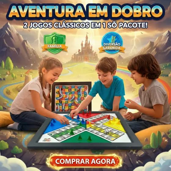 Jogo Tabuleiro Ludo & Trilha Sobe e Desce 2 Em 1