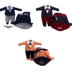 Saida de Maternidade Bebe  Menino  Arthur com Bone e Naninha   05 peças Roupa de Bebe