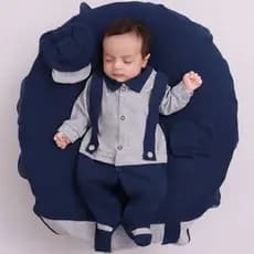 kit Saída de Maternidade com Colete  Boné Menino  Enxoval Bebê Menino Algodão 04 Peças Roupa de bebe