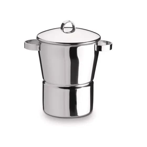 Cuscuzeira Aço Inox compatível com Fogão de Indução Aparelho Para Cuscuz Grande 3 Litros Alça Inox induçao