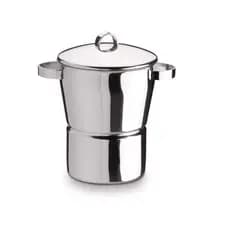 Cuscuzeira Aço Inox compatível com Fogão de Indução Aparelho Para Cuscuz Grande 3 Litros Alça Inox induçao