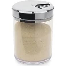 Farinheira Queijeira Pote Para Temperos de Vidro Tampa Aço Inox Com Duas Aberturas 330ml Queijo Ralado Farinha Orégano
