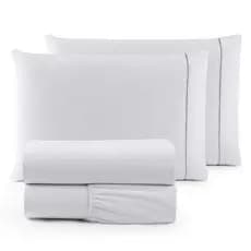Kit Jogo de Lençol 04 Peças 600 Fios Egípcios Cama Casal Queen King Micropercal Macio Com e Sem Elástico