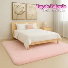 Tapete De Sala Quarto Felpudo Peludo 1,35 X 1,00  Rosa, Pink e Tay Day Infantil Criança Extra Macio