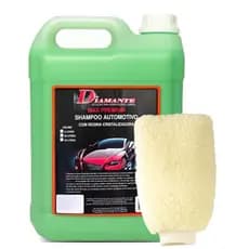 Shampoo Automotivo com Resina Cristalizadora 5 Litros + Luva de Pelúcia para lavagem automotiva