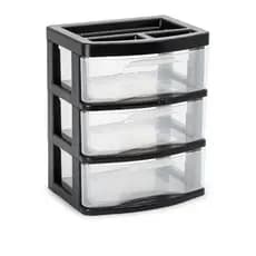Gaveteiro De Mesa Transparente Escritório Porta Treco