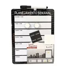 Quadro Recado / Lousa Magnética Planner Semanal  com Caneta e Imã - Win Paper/ WX Gift