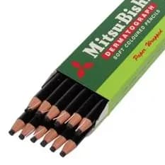 Lápis Dermatográfico 7600  Preto/ Marrom/ Branco Unidade - Mitsubishi / WX Beleza