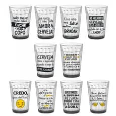 Kit 10 Copo Americano De Vidro Personalizado 190ml