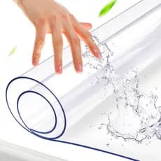 Toalha de Mesa Plástico PVC Grossa 4 6 8 Lugares Transparente Cristal Impermeável Térmica