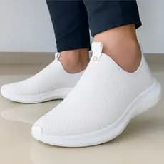 Tênis Meia Feminino Academia Branco Confortável Casual Sem Cadarço
