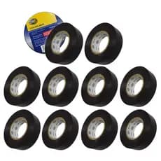 Kit 10 Fita Isolante 19mm 5m Rolo Resistente Fogo Umidade Hella
