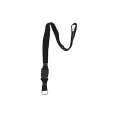 Cordão para Pescoço com Fecho Engate Rápido para Chave Crachá Chaveiro Liso Cor Preta