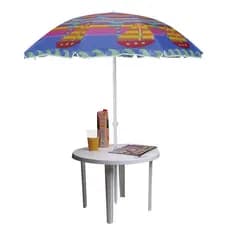 Mesa De Apoio Portátil , Com Furo Central Para Guarda Sol disponivél na cor branca , ideal para campo, praia, camping. .