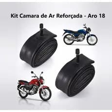 Kit 2 Câmara de Ar Reforçada Aro 18 Moto Honda Yamaha Dafra Suzuki Fan 125 150 160