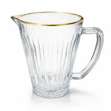 Jarra de Vidro Lyor 750ml Luxo Borda Dourada Cristal Premium Mesa Posta Água Suco