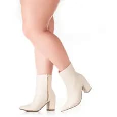 Bota bico fino salto confort fashion zíper lateral Chyrrô