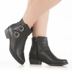 Bota Salto Rasteira Confort Cano Baixo Detalhe Fivela Chyrro