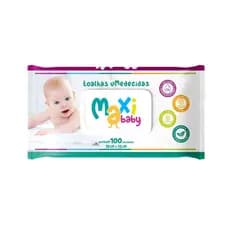 Toalha Lenço Umedecido Hipoalergênico Bebê 100un Maxi Baby