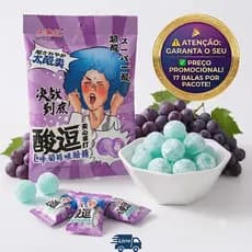 Bala Japonesa Super Azeda Uva Hong Tai Kee 65g Doce Asiático Viral Importado