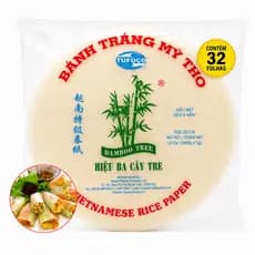 Folha de Arroz Vietnamita 22cm 340g Papel Bánh Tráng Thuan Phong p/ Harumaki Spring Roll Sem Glúten