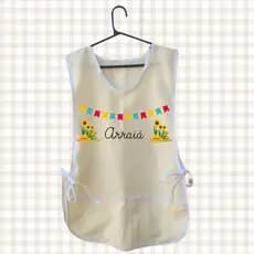 Avental em Tecido Oxford Festa Junina Jaleco Bata Feminino Frente E Costas Com Bolsos