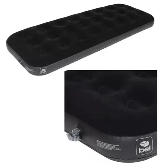 Colchão Inflável Solteiro Camping Deluxe Comfort Preto Bel