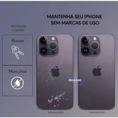 Pelicula Hydrogel Traseira Extra Fina FOSCA S/ LATERAL Recorte Logo IPhone 11 12 13 14 15 16 PRO MAX