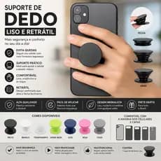Suporte De Dedo Para Celular Liso Retrátil Anti Queda Pop Socket Universal Colorido