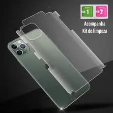 Película de Gel Traseira p/ iPhone 11 12 13 14 15 Pro Max X XR 7 8 Plus Com ou Sem Lateral