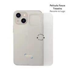 Pelicula Hydrogel Traseira FOSCA SEM Lateral c/ Recorte Logo Extra Fina IPhone 11 12 13 14 15 16 PRO MAX