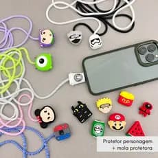 Kit Mola Espiral e Protetor de Personagem para Cabo 1m