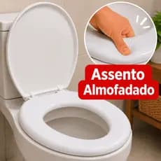 Assento Privada Almofadado Tampa Vaso Sanitário Branco Banheiro Regulável