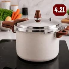 Panela de Pressão Fechamento Externo Ceramic Antiaderente 4,2 Litros Premium Fogão Gás