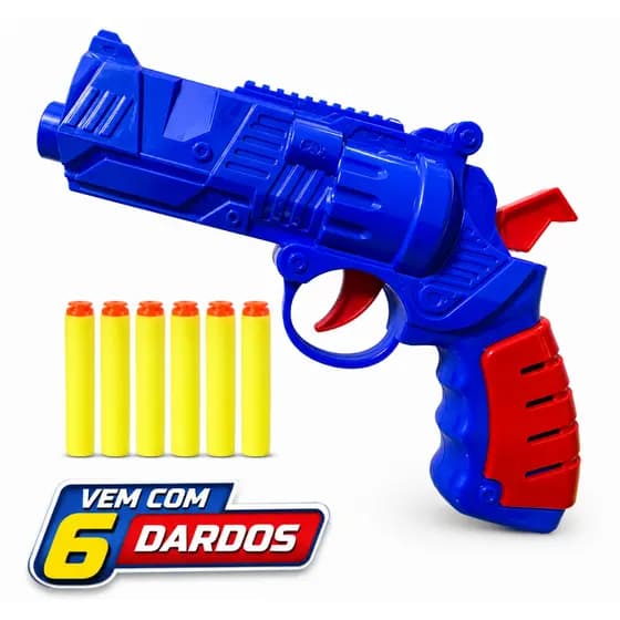 Pistola Lança Dardos Brinquedo Infantil Com 6 Dardos DartZ