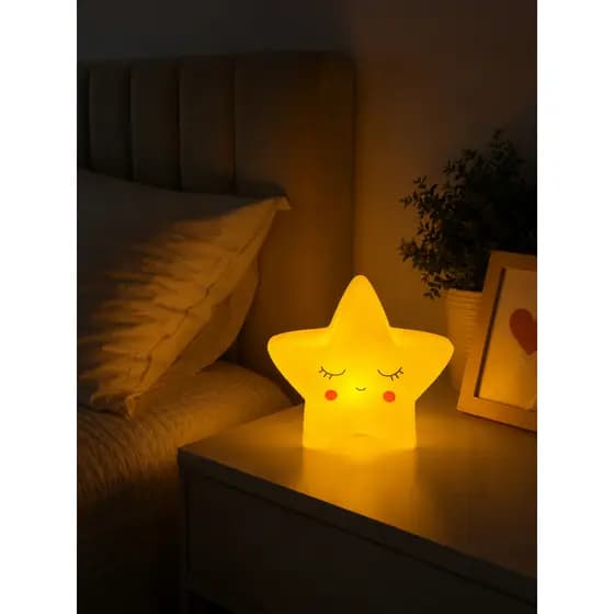 Luminária Abajur de Led Estrela Mesa Cabeceira Decoração Quarto Sem Fio
