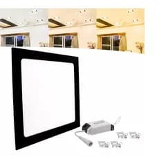 Plafon Embutir Quadrado Led 18w Painel Preto Bivolt 22x22 Oferta