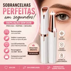 Caneta Depiladora Sobrancelha Elétrica Recarregável USB LED Removedor de Pelos Facial Indolor Portátil