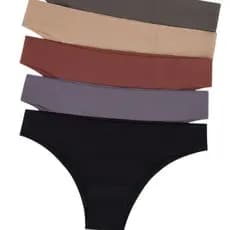 Kit Calcinhas Canelada Tanga Poliamida Básica Confortável