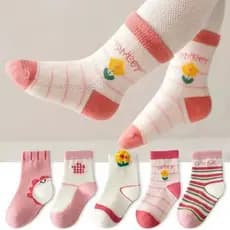 Kit Pares Meias Infantil Feminino Estampada Meia Criança Feminina