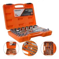 Jogo Soquetes Estriado Catraca 1/2 8 A 32mm Robust Laranja
