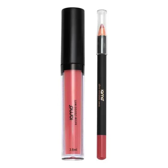 Kit Labial: Batom Líquido Matte e Lápis de Contorno Labial Iamo - Lip Combo perfeito