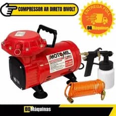 Compressor De Ar direto 2,3 Pés Com Pistola e Mangueira Bivolt - MOTOMIL