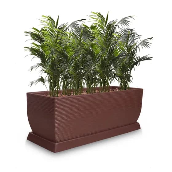 Vaso de Planta Jardineira 100x40 + Prato Floreira Retangular Grande Decorativa de Polietileno