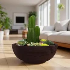 Vaso de Planta Bacia Cuia 60x20 Cm Decorativo Redondo Floreira em Polietileno Plastico