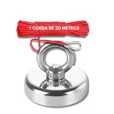 Imã De Neodímio Pesca Esportiva Magnética De 120Kg até 200 Kg Tração + Corda