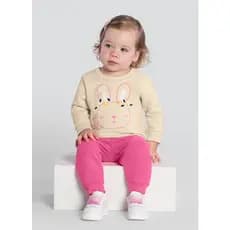 Conjunto Moletom infantil menina Brandili, 0 a 3 anos, bebê,criança 100% algodão