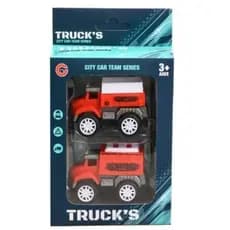 Kit 2 Mini carros truck colecionável miniatura vermelho
